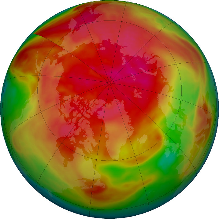 Arctic ozone map for 13 March 2024